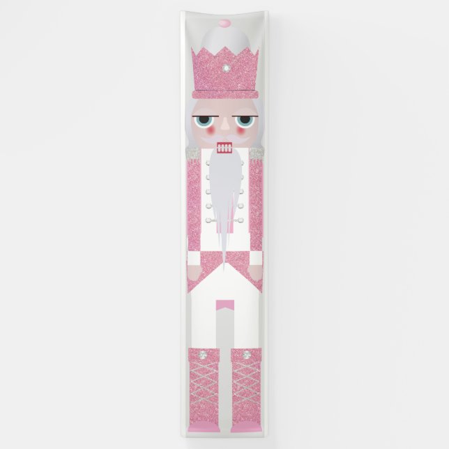 Christmas Nutcracker Glitzer rosa Banner (Vertikal)