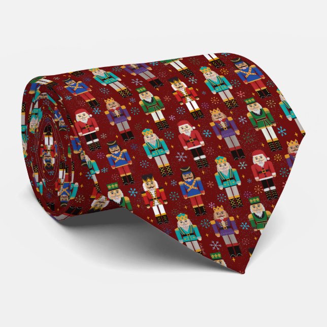 Christmas Nutcracker Holiday Pattern Neck Tie Krawatte (Gerollt)