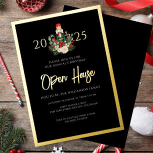 Christmas Nutcracker Open House Script Gold Folieneinladung