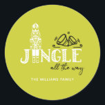 Christmas Nutcracker Personalisiert Joy Runder Aufkleber<br><div class="desc">Christmas Nutcracker Einfaches Personalisiertes Stickerdesign. Entsprechende Produkte finden Sie in der Nutcracker Holiday Kollektion.</div>