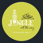 Christmas Nutcracker Personalisiert Joy Runder Aufkleber<br><div class="desc">Christmas Nutcracker Einfaches Personalisiertes Stickerdesign. Entsprechende Produkte finden Sie in der Nutcracker Holiday Kollektion.</div>