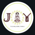 Christmas Nutcracker Personalisiert Joy Runder Aufkleber<br><div class="desc">Christmas Nutcracker Einfaches Personalisiertes Stickerdesign. Entsprechende Produkte finden Sie in der Nutcracker Holiday Kollektion.</div>