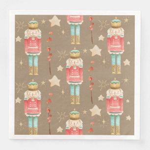 Christmas Nutcracker Rustic Kraft Serviette