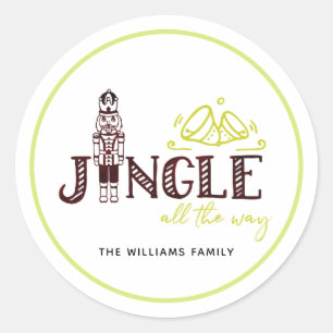Christmas Nutcracker Simple Personalized Runder Aufkleber
