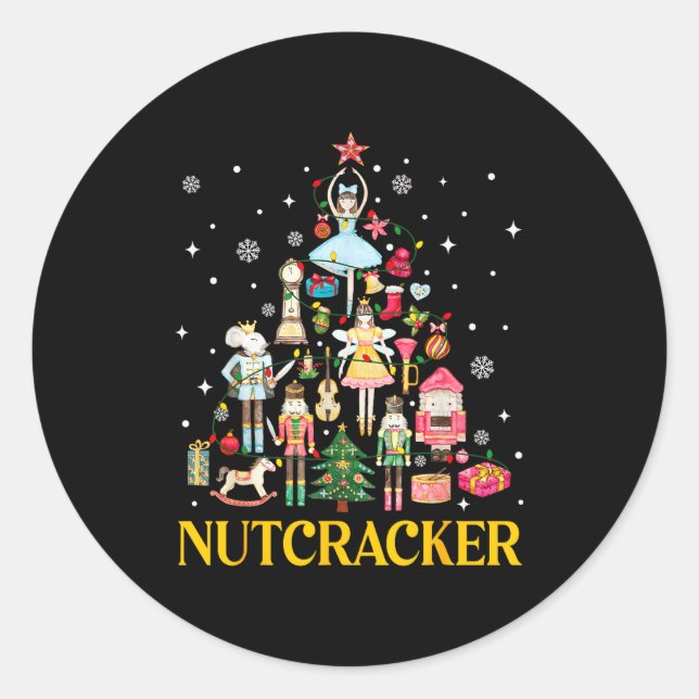 Christmas Nutcracker Squad Ballet Dance Women Kid  Runder Aufkleber (Vorderseite)