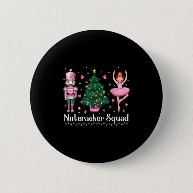 Christmas Nutcracker Squad Ballet Dance Women Kids Button (Vorderseite)