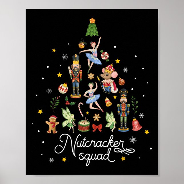 Christmas Nutcracker Squad Ballet Dance Women Kids Poster (Vorne)