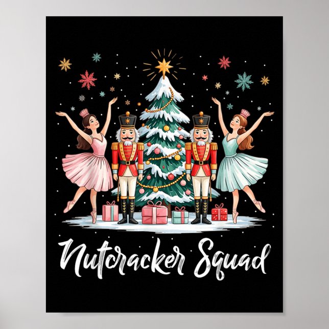 Christmas Nutcracker Squad Ballet Dance Women Kids Poster (Vorne)