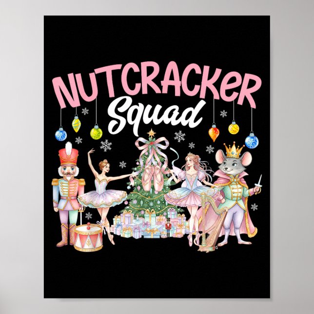 Christmas Nutcracker Squad Ballet Family Matching  Poster (Vorne)