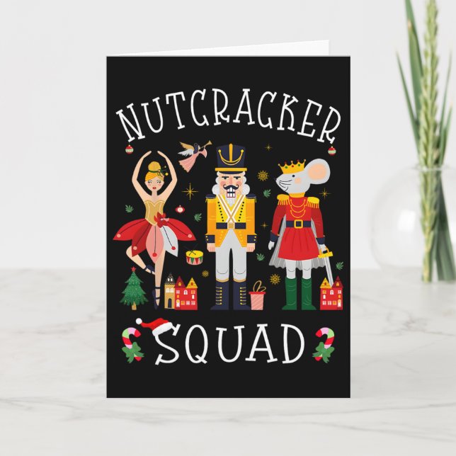 Christmas Nutcracker Squad Byllet Dance Women Kids Karte (Vorderseite)