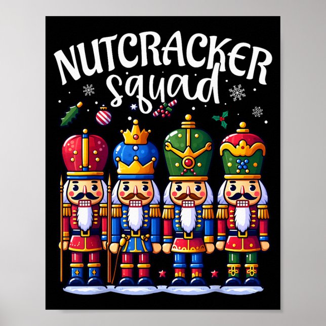 Christmas Nutcracker Squad Pajama Winter Holiday T Poster (Vorne)