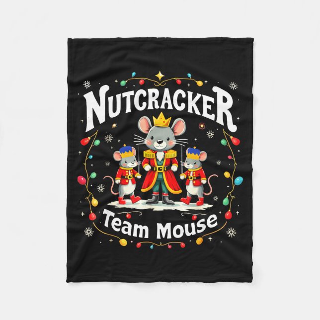 Christmas Nutcracker Team Mouse Funny Soldier Xmas Fleecedecke (Vorderseite)