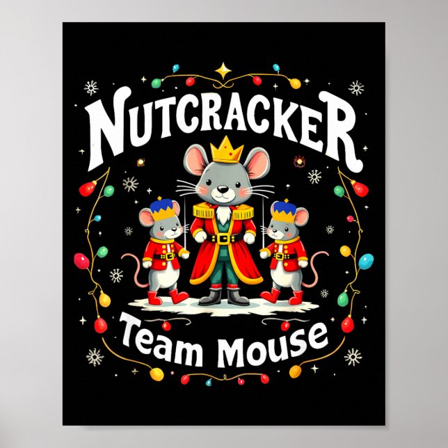 Christmas Nutcracker Team Mouse Funny Soldier Xmas Poster (Vorne)