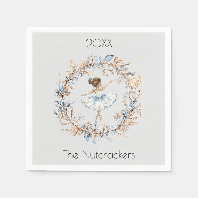 Christmas Nutcracker Watercolor Ballerina Serviette (Vorderseite)