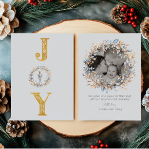 Christmas Nutcracker Watercolor Joy Foto Folien Feiertagskarte