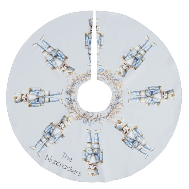 Christmas Nutcracker Watercolor Polyester Weihnachtsbaumdecke (Vorderseite)