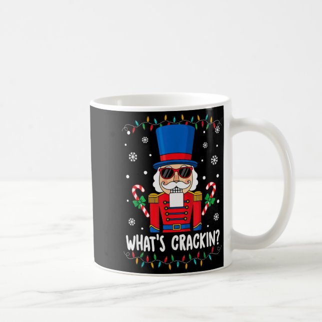 Christmas Nutcracker Whats Crackin Funny Xmas Men  Kaffeetasse (Rechts)