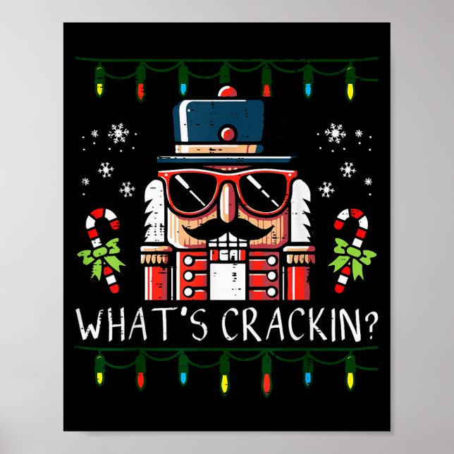 Christmas Nutcracker Whats Crackin Funny Xmas Men  Poster (Vorne)