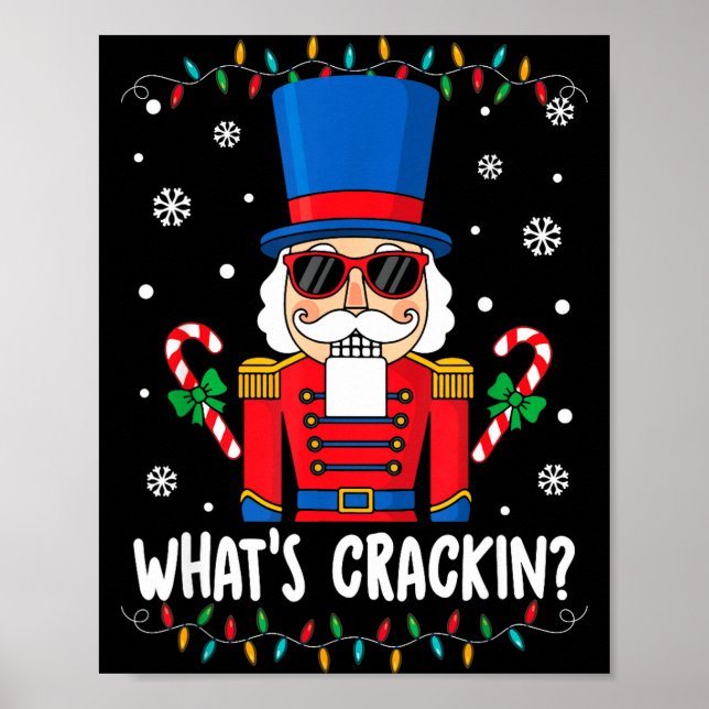 Christmas Nutcracker Whats Crackin Funny Xmas Men  Poster (Vorne)
