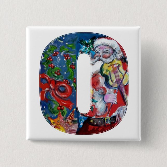 CHRISTMAS O SCHREIBEN / SANTA MIT VIOLIN MONOGRAM BUTTON (Vorderseite)