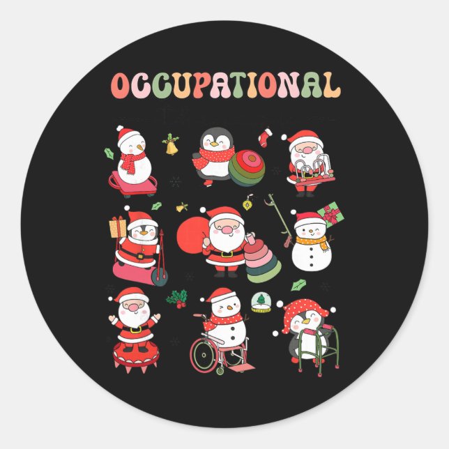 Christmas Occupational Therapy Ot Therast Ot Istan Runder Aufkleber (Vorderseite)