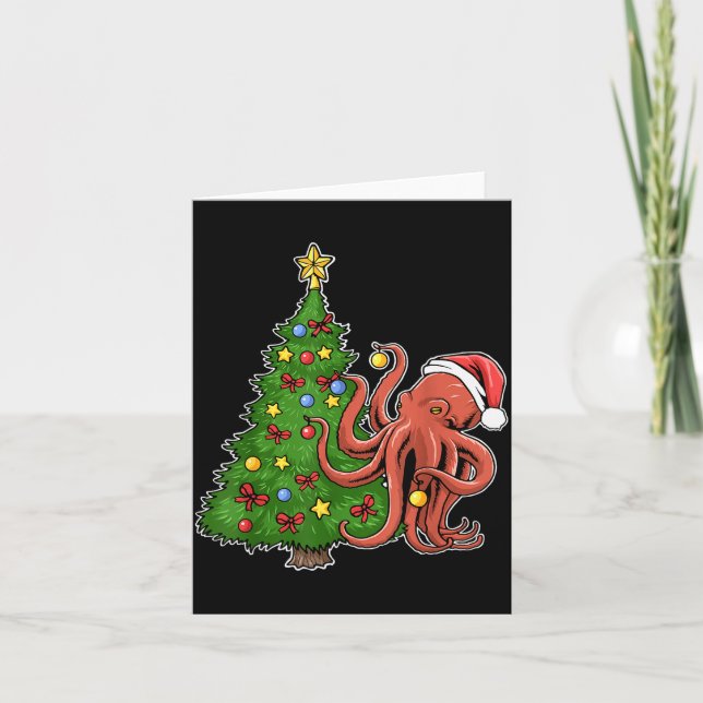 Christmas Octopus  Karte (Vorderseite)