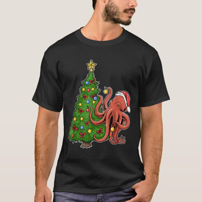 Christmas Octopus  T-Shirt (Vorderseite)