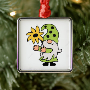 **CHRISTMAS oder SPRINGTIME GNOME** ORNAMENT Aus Metall