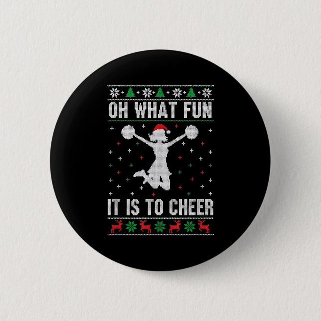 Christmas Oh What Fun It Is To Cheer - Cheerleadin Button (Vorderseite)