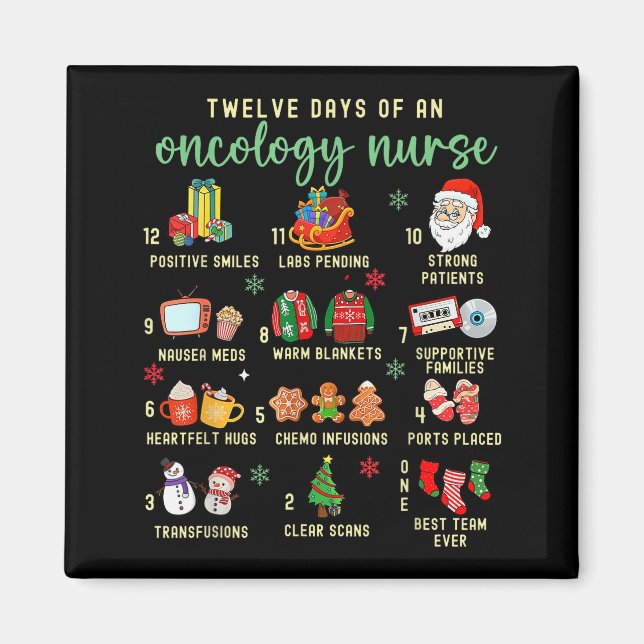 Christmas Oncology Rn Nurse 12 Days Of An Oncology Magnet (Vorne)