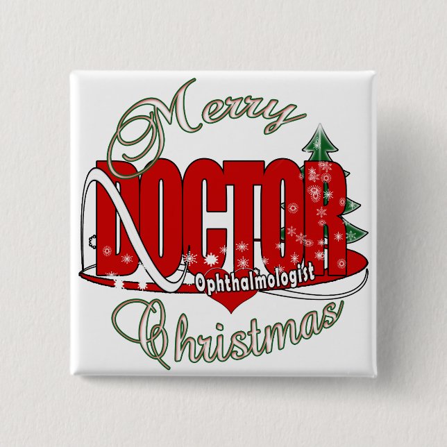 CHRISTMAS Ophthalmologe Augenarzt Button (Vorderseite)