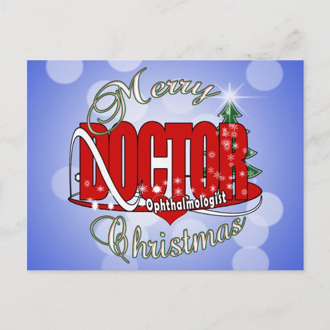 CHRISTMAS Ophthalmologe Augenarzt Feiertagspostkarte (Vorderseite)
