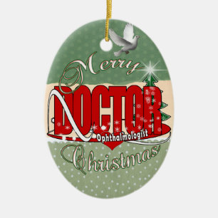 CHRISTMAS Ophthalmologe Augenarzt Keramik Ornament