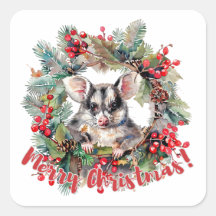 Christmas Opossum Berries Holly Verlasse