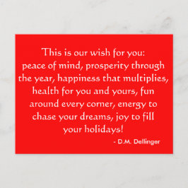 Christmas or Holiday quote postcard Feiertagspostkarte