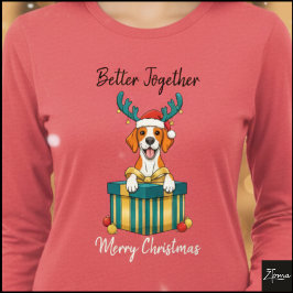 Christmas Orange Pointer Gift Graphic No Scarf Tri-Blend Shirt