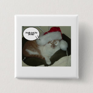 Christmas Orange Tabby Cat Humbug Schaltfläche Button