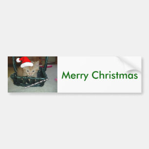 Christmas Orange Tabby Kitty Cat Autoaufkleber