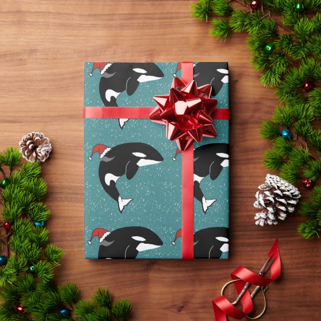 Christmas Orca Killer Whale Geschenkpapier (Feiertagsgeschenk)