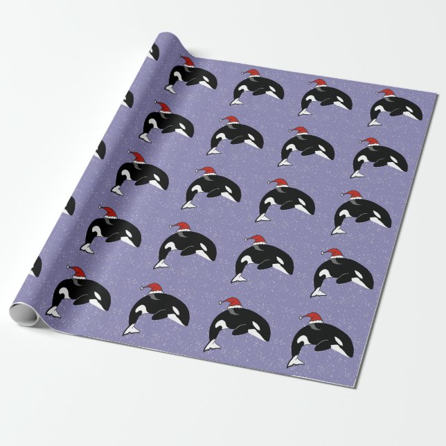 Christmas Orca Killer Whale  Geschenkpapier (Ungerollt)