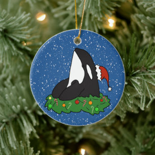 Christmas Orca Killer Whale Keramik Ornament