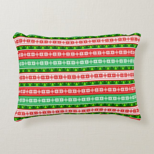 CHRISTMAS ORNAMENS DESIGN RED WHITE GREEN DEKOKISSEN (Vorderseite)