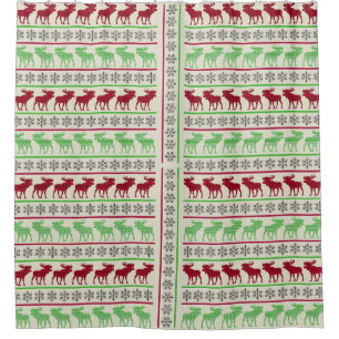 CHRISTMAS ORNAMENS REINDEER DUSCHVORHANG