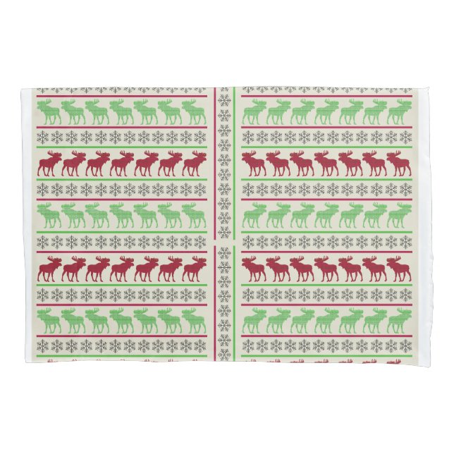 CHRISTMAS ORNAMENS REINDEER KISSENBEZUG (Vorderseite)