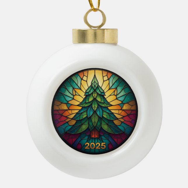Christmas Ornament 2025 Faux Stained Glass Eff. 1  (Vorderseite)