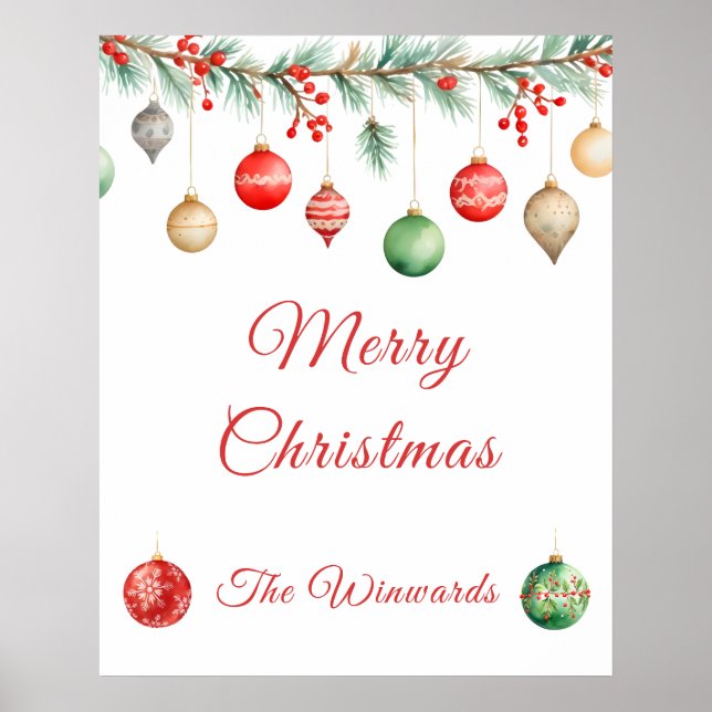 Christmas Ornament Exchange Party Garland Poster (Vorne)