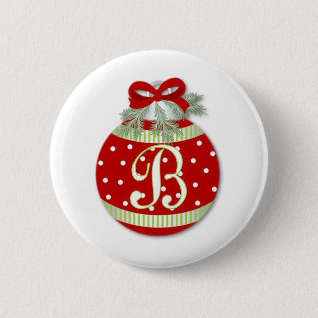 CHRISTMAS ORNAMENT INITITIAL B BUTTON (Vorderseite)