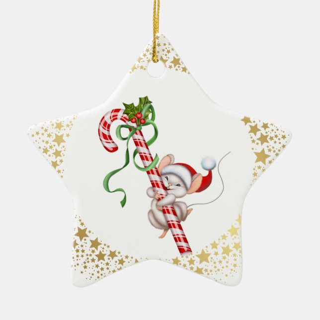 Christmas Ornament-Santa Mouse Keramik Ornament (Vorne)