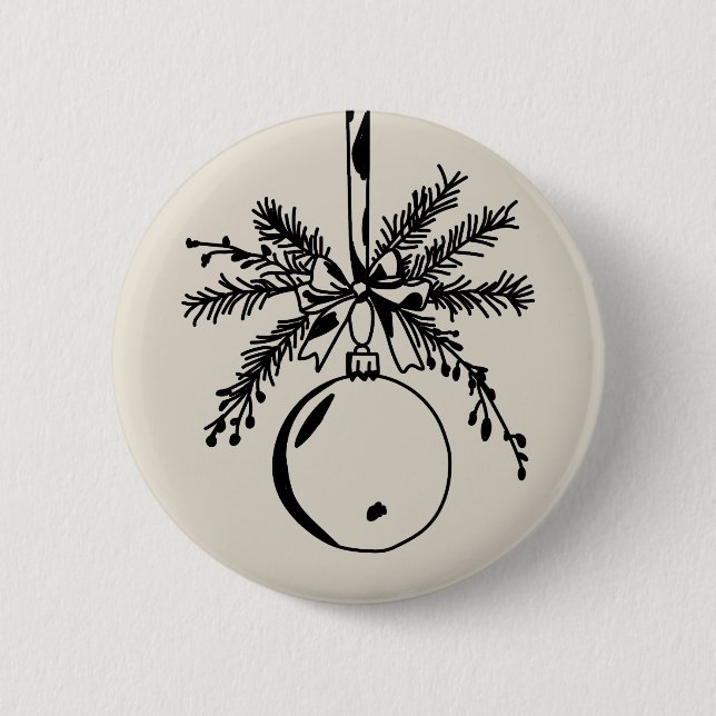 Christmas ornament with bow and pine branch button (Vorderseite)