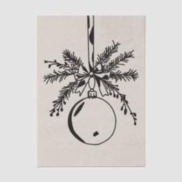 Christmas ornament with bow and pine branch seidenpapier